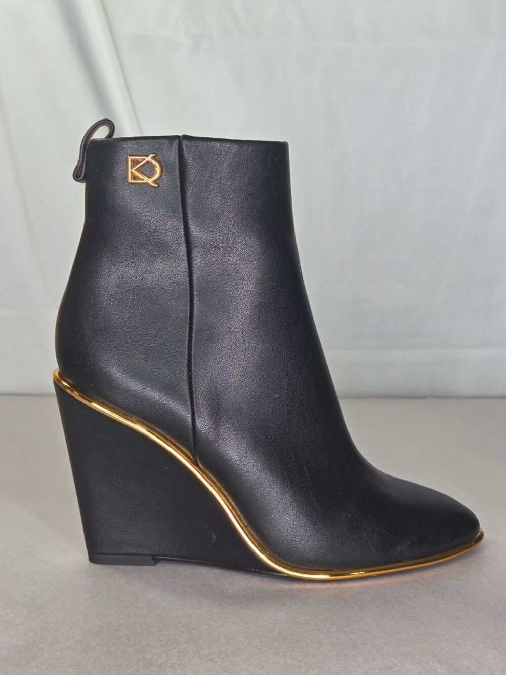 Donna Karan New York Wedge Heel Booties - Black, Size: 5.5